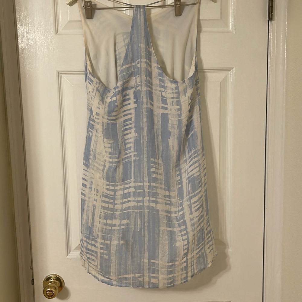 Three Eighty Two Blue And White Patterned Sundress - image 5